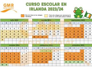 Calendario escolar en Irlanda 2023-24 2 y 3T