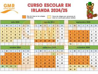 calendario del año academico de Irlanda
