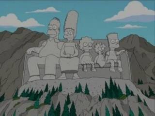 Los Simpson, alegoría con las caras talladas en el monte