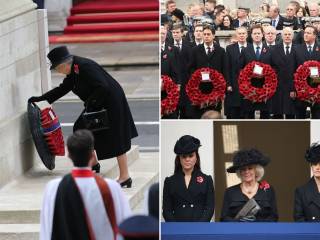 Familia real británica en Remembrance Day.
