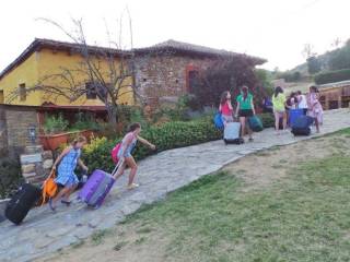 Llegada niños al campamento