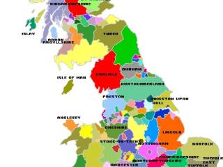 Mapa de provincias del Reino Unido