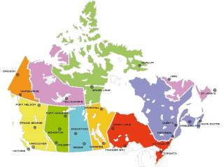 Mapas de ciudades y provincias de Canadá