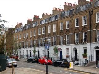 Casas adosadas de Claremont Square, escenario del número 12 de Grimmauld Place.