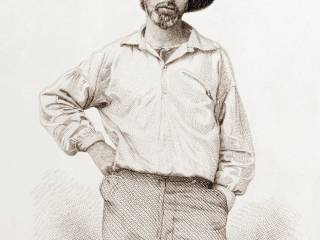 Imagen de Whitman incluida en su primera edición de Leaves of Grass